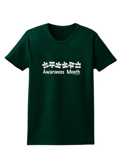 Autism Awareness Month - Puzzle Pieces Womens Dark T-Shirt by TooLoud-Womens T-Shirt-TooLoud-Forest-Green-Small-Davson Sales