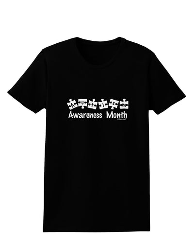 Autism Awareness Month - Puzzle Pieces Womens Dark T-Shirt by TooLoud-Womens T-Shirt-TooLoud-Black-X-Small-Davson Sales