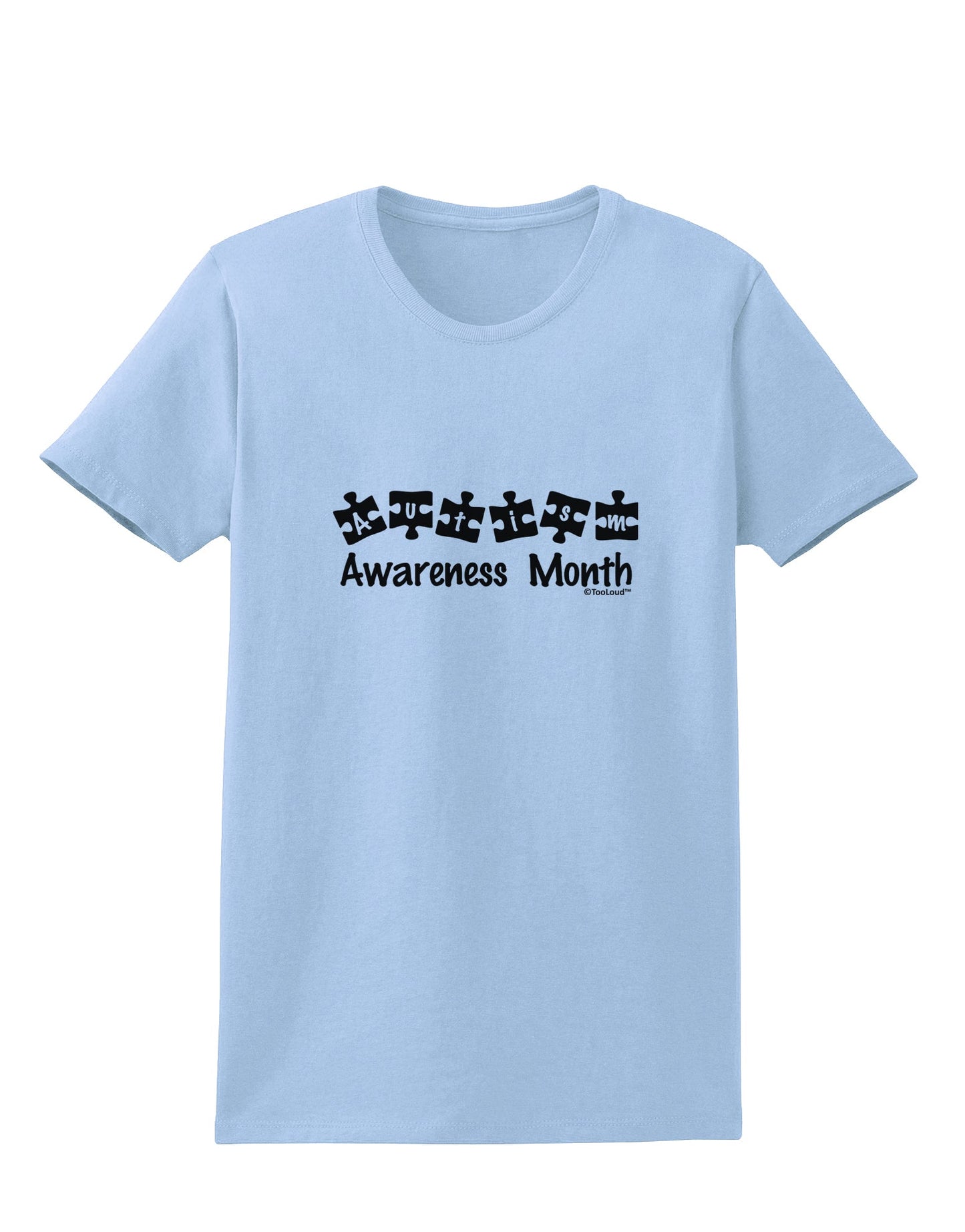 Autism Awareness Month - Puzzle Pieces Womens T-Shirt by TooLoud-Womens T-Shirt-TooLoud-Light-Blue-X-Small-Davson Sales