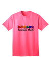 Autism Awareness Month: Vibrant Puzzle Pieces Adult T-Shirt by TooLoud-Mens T-shirts-TooLoud-Neon-Pink-Small-Davson Sales