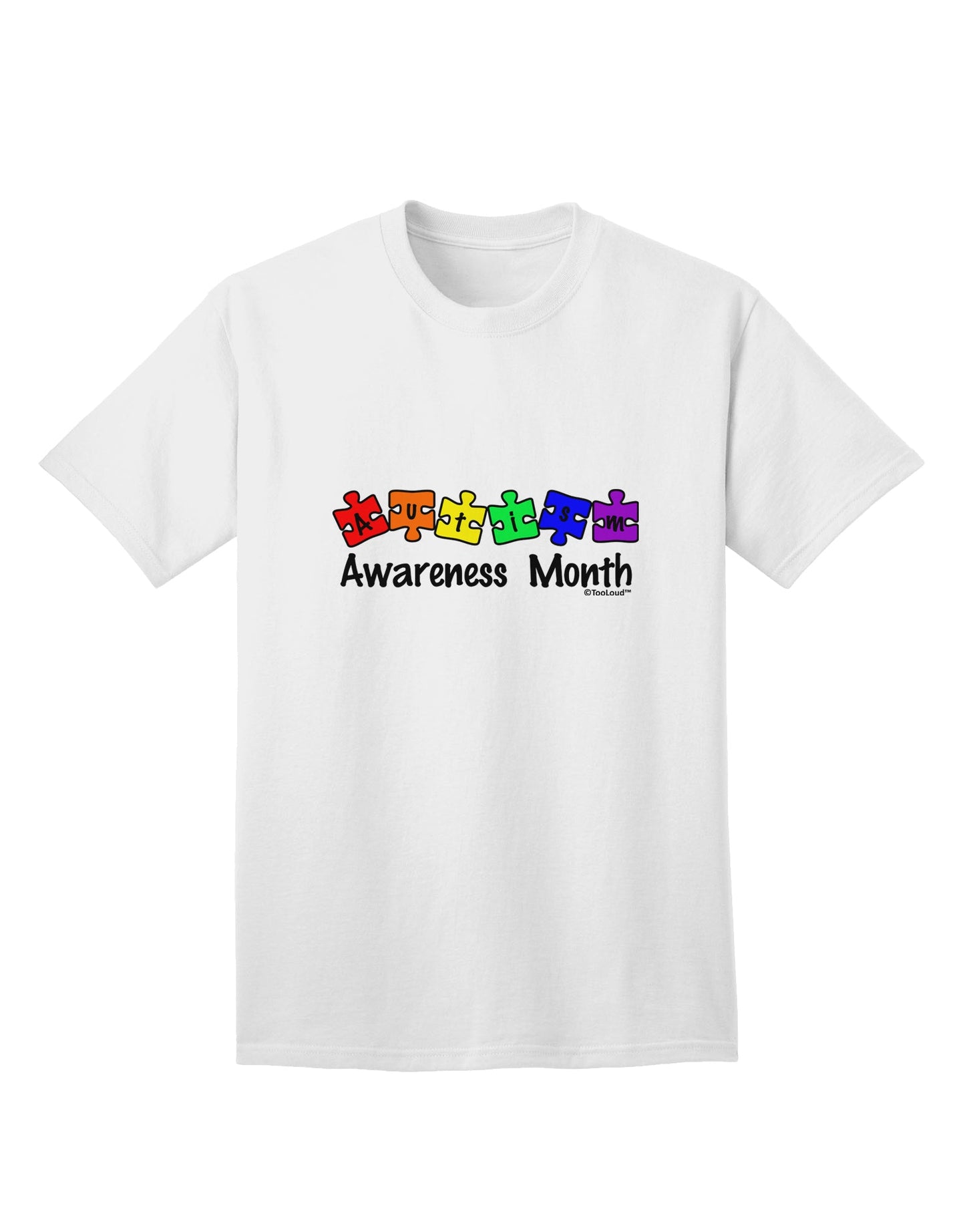 Autism Awareness Month: Vibrant Puzzle Pieces Adult T-Shirt by TooLoud-Mens T-shirts-TooLoud-White-Small-Davson Sales