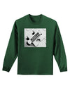 Autism Awareness - Puzzle Black & White Adult Long Sleeve Dark T-Shirt-TooLoud-Dark-Green-Small-Davson Sales