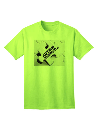 Autism Awareness - Puzzle Black & White Adult T-Shirt-unisex t-shirt-TooLoud-Neon-Green-Small-Davson Sales