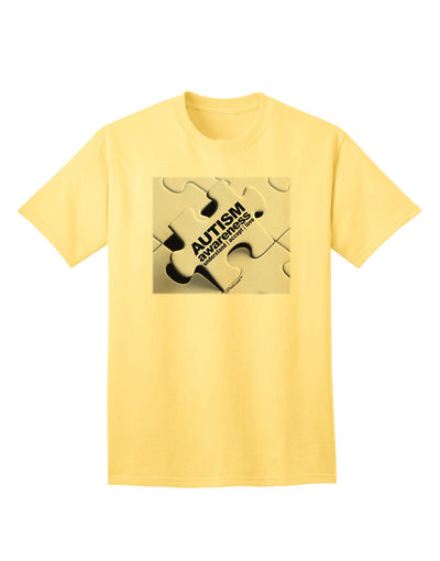 Autism Awareness - Puzzle Black & White Adult T-Shirt-unisex t-shirt-TooLoud-Yellow-Small-Davson Sales