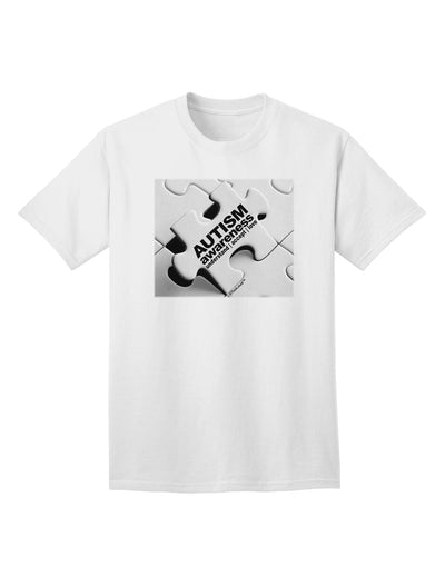 Autism Awareness - Puzzle Black & White Adult T-Shirt-unisex t-shirt-TooLoud-White-Small-Davson Sales