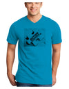 Autism Awareness - Puzzle Black & White Adult V-Neck T-shirt-Mens V-Neck T-Shirt-TooLoud-Turquoise-Small-Davson Sales