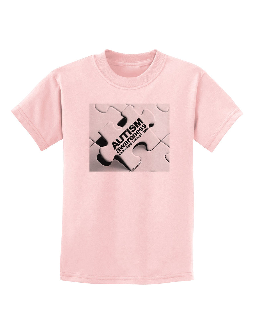 Autism Awareness - Puzzle Black & White Childrens T-Shirt-Childrens T-Shirt-TooLoud-White-X-Small-Davson Sales