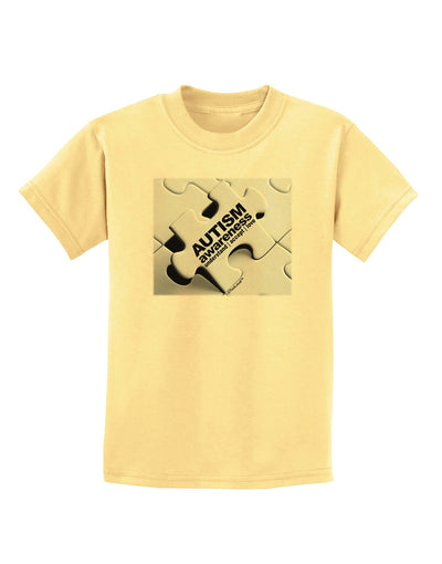 Autism Awareness - Puzzle Black & White Childrens T-Shirt-Childrens T-Shirt-TooLoud-Daffodil-Yellow-X-Small-Davson Sales