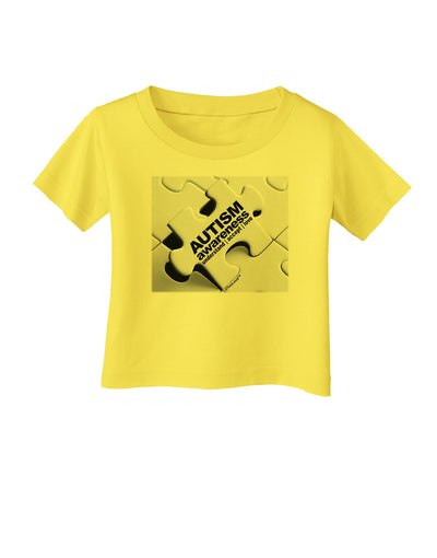 Autism Awareness - Puzzle Black & White Infant T-Shirt-Infant T-Shirt-TooLoud-Yellow-06-Months-Davson Sales