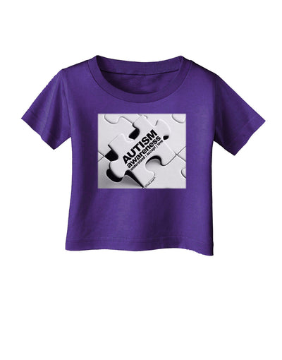 Autism Awareness - Puzzle Black & White Infant T-Shirt Dark-Infant T-Shirt-TooLoud-Purple-06-Months-Davson Sales