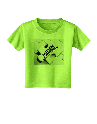 Autism Awareness - Puzzle Black & White Toddler T-Shirt-Toddler T-Shirt-TooLoud-Lime-Green-2T-Davson Sales