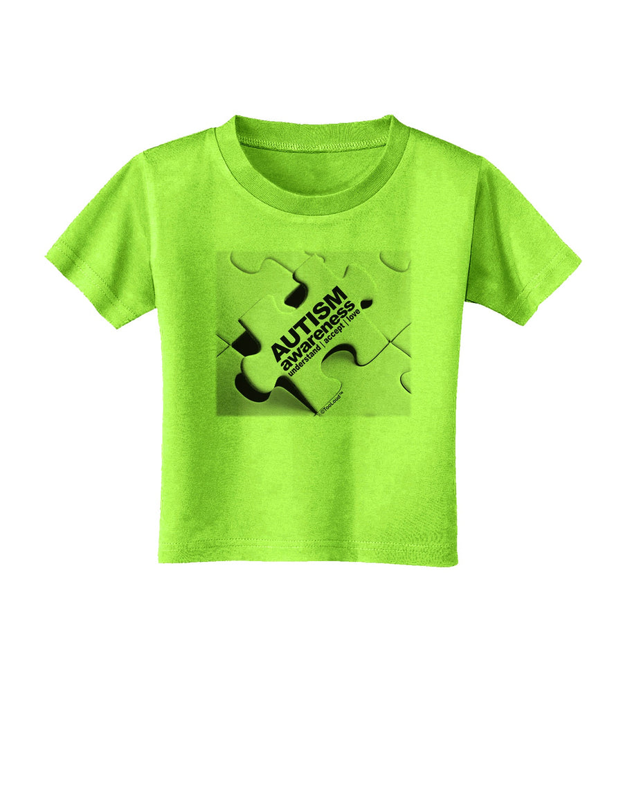Autism Awareness - Puzzle Black & White Toddler T-Shirt-Toddler T-Shirt-TooLoud-White-2T-Davson Sales