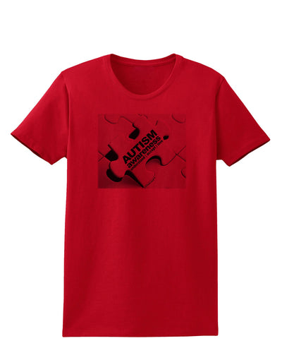 Autism Awareness - Puzzle Black & White Womens T-Shirt-Womens T-Shirt-TooLoud-Red-X-Small-Davson Sales