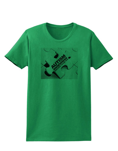 Autism Awareness - Puzzle Black & White Womens T-Shirt-Womens T-Shirt-TooLoud-Kelly-Green-X-Small-Davson Sales