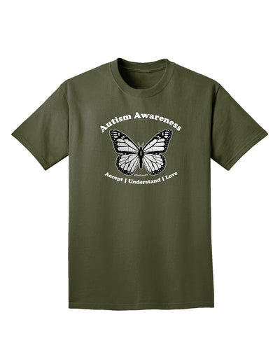 Autism Awareness - Puzzle Piece Butterfly 2 Adult Dark T-Shirt-Mens T-Shirt-TooLoud-Military-Green-Small-Davson Sales