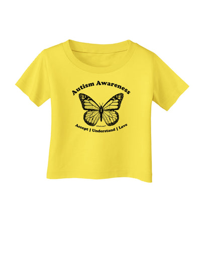 Autism Awareness - Puzzle Piece Butterfly 2 Infant T-Shirt-Infant T-Shirt-TooLoud-Yellow-06-Months-Davson Sales