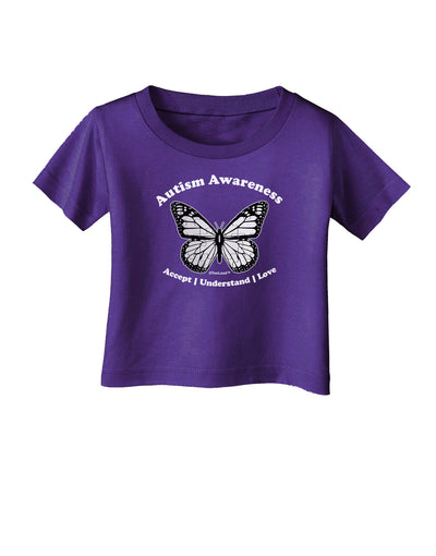 Autism Awareness - Puzzle Piece Butterfly 2 Infant T-Shirt Dark-Infant T-Shirt-TooLoud-Purple-06-Months-Davson Sales