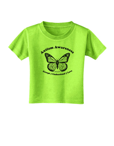 Autism Awareness - Puzzle Piece Butterfly 2 Toddler T-Shirt-Toddler T-Shirt-TooLoud-Lime-Green-2T-Davson Sales