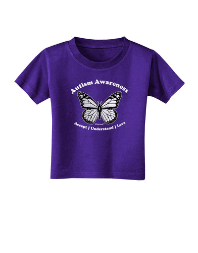 Autism Awareness - Puzzle Piece Butterfly 2 Toddler T-Shirt Dark-Toddler T-Shirt-TooLoud-Purple-2T-Davson Sales