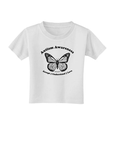 Autism Awareness - Puzzle Piece Butterfly 2 Toddler T-Shirt-Toddler T-Shirt-TooLoud-White-2T-Davson Sales