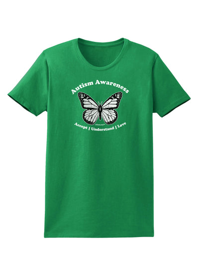 Autism Awareness - Puzzle Piece Butterfly 2 Womens Dark T-Shirt-TooLoud-Kelly-Green-X-Small-Davson Sales