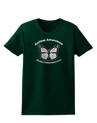 Autism Awareness - Puzzle Piece Butterfly 2 Womens Dark T-Shirt-TooLoud-Forest-Green-Small-Davson Sales