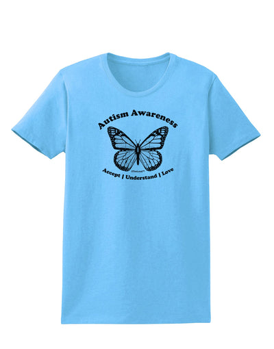 Autism Awareness - Puzzle Piece Butterfly 2 Womens T-Shirt-Womens T-Shirt-TooLoud-Aquatic-Blue-X-Small-Davson Sales