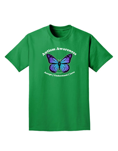 Autism Awareness - Puzzle Piece Butterfly Adult Dark T-Shirt-Mens T-Shirt-TooLoud-Kelly-Green-Small-Davson Sales