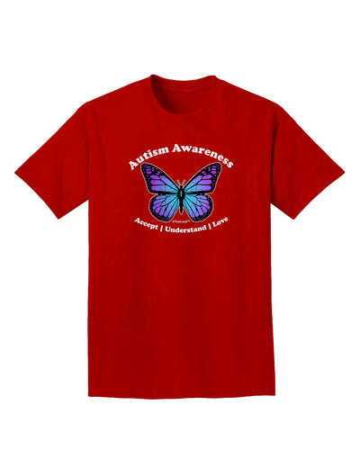 Autism Awareness - Puzzle Piece Butterfly Adult Dark T-Shirt-Mens T-Shirt-TooLoud-Red-Small-Davson Sales