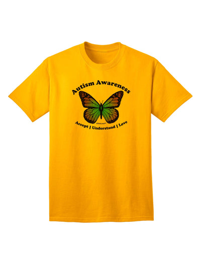 Autism Awareness - Puzzle Piece Butterfly Adult T-Shirt-unisex t-shirt-TooLoud-Gold-Small-Davson Sales