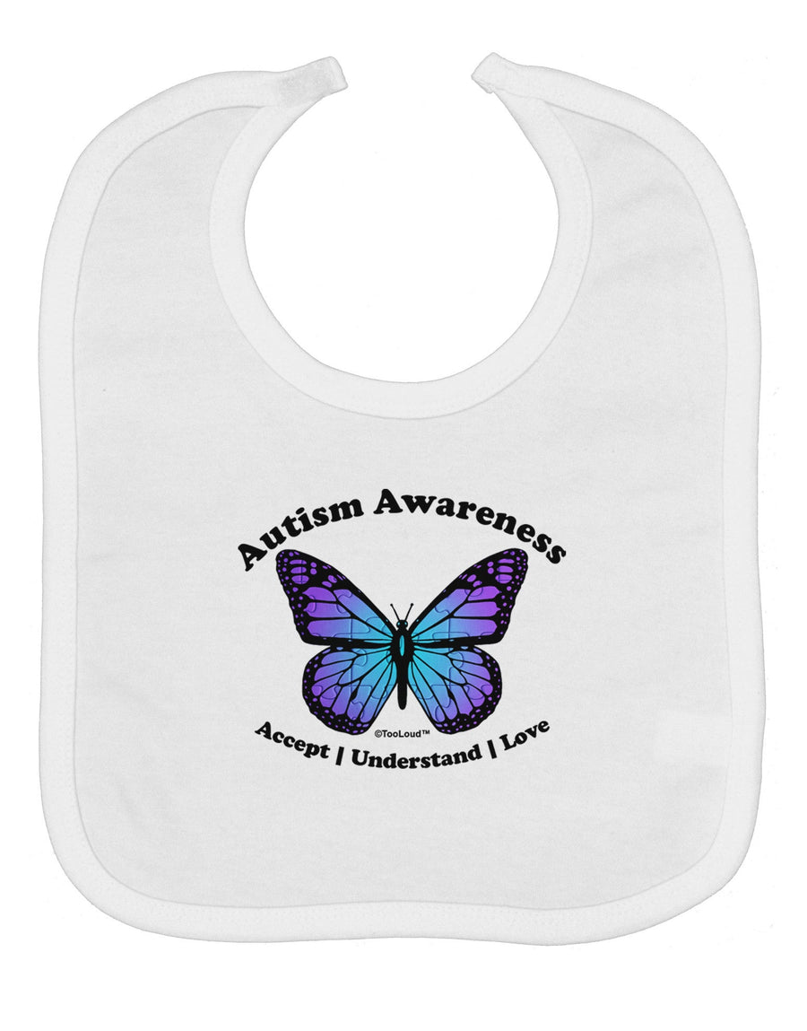 Autism Awareness - Puzzle Piece Butterfly Baby Bib
