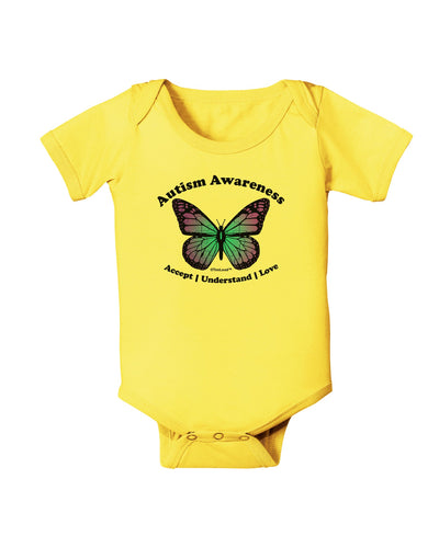 Autism Awareness - Puzzle Piece Butterfly Baby Romper Bodysuit-Baby Romper-TooLoud-Yellow-06-Months-Davson Sales