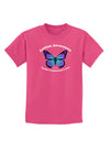 Autism Awareness - Puzzle Piece Butterfly Childrens Dark T-Shirt-Childrens T-Shirt-TooLoud-Sangria-X-Small-Davson Sales