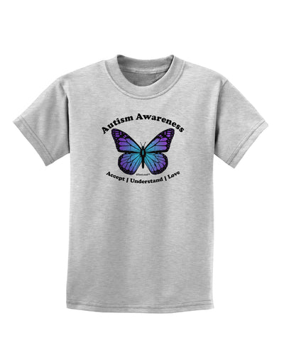 Autism Awareness - Puzzle Piece Butterfly Childrens T-Shirt-Childrens T-Shirt-TooLoud-AshGray-X-Small-Davson Sales