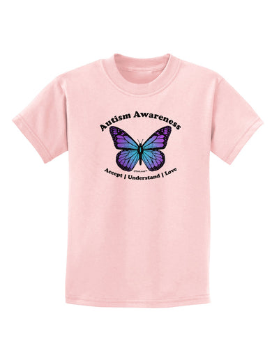 Autism Awareness - Puzzle Piece Butterfly Childrens T-Shirt-Childrens T-Shirt-TooLoud-PalePink-X-Small-Davson Sales