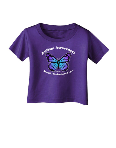 Autism Awareness - Puzzle Piece Butterfly Infant T-Shirt Dark-Infant T-Shirt-TooLoud-Purple-06-Months-Davson Sales