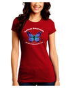 Autism Awareness - Puzzle Piece Butterfly Juniors Crew Dark T-Shirt-T-Shirts Juniors Tops-TooLoud-Red-Juniors Fitted Small-Davson Sales