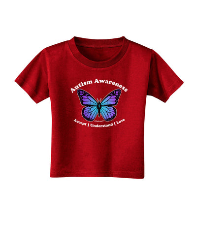 Autism Awareness - Puzzle Piece Butterfly Toddler T-Shirt Dark-Toddler T-Shirt-TooLoud-Red-2T-Davson Sales