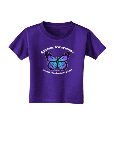 Autism Awareness - Puzzle Piece Butterfly Toddler T-Shirt Dark-Toddler T-Shirt-TooLoud-Purple-2T-Davson Sales