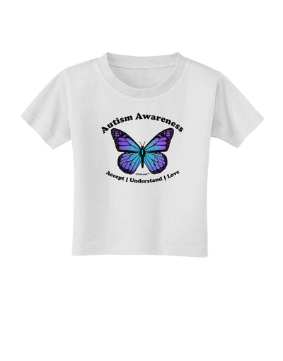 Autism Awareness - Puzzle Piece Butterfly Toddler T-Shirt-Toddler T-Shirt-TooLoud-White-2T-Davson Sales