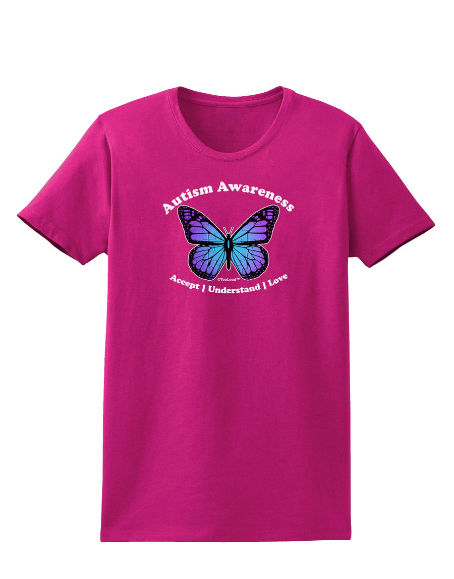 Autism Awareness - Puzzle Piece Butterfly Womens Dark T-Shirt-TooLoud-Black-X-Small-Davson Sales