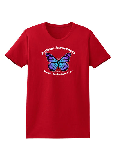 Autism Awareness - Puzzle Piece Butterfly Womens Dark T-Shirt-TooLoud-Red-X-Small-Davson Sales