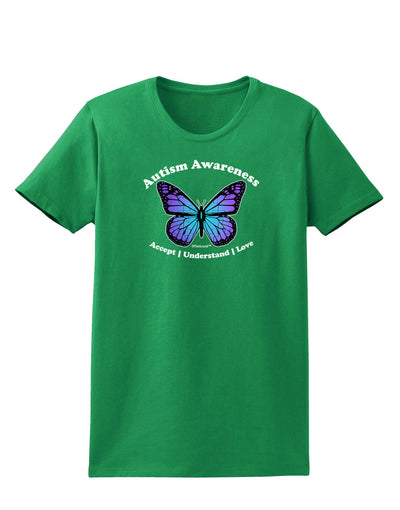 Autism Awareness - Puzzle Piece Butterfly Womens Dark T-Shirt-TooLoud-Kelly-Green-X-Small-Davson Sales