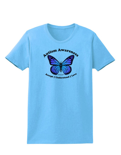 Autism Awareness - Puzzle Piece Butterfly Womens T-Shirt-Womens T-Shirt-TooLoud-Aquatic-Blue-X-Small-Davson Sales