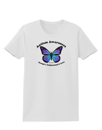 Autism Awareness - Puzzle Piece Butterfly Womens T-Shirt-Womens T-Shirt-TooLoud-White-X-Small-Davson Sales