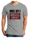 BACK OFF Keep 6 Feet Away Adult V-Neck T-shirt-Mens T-Shirt-TooLoud-HeatherGray-Small-Davson Sales