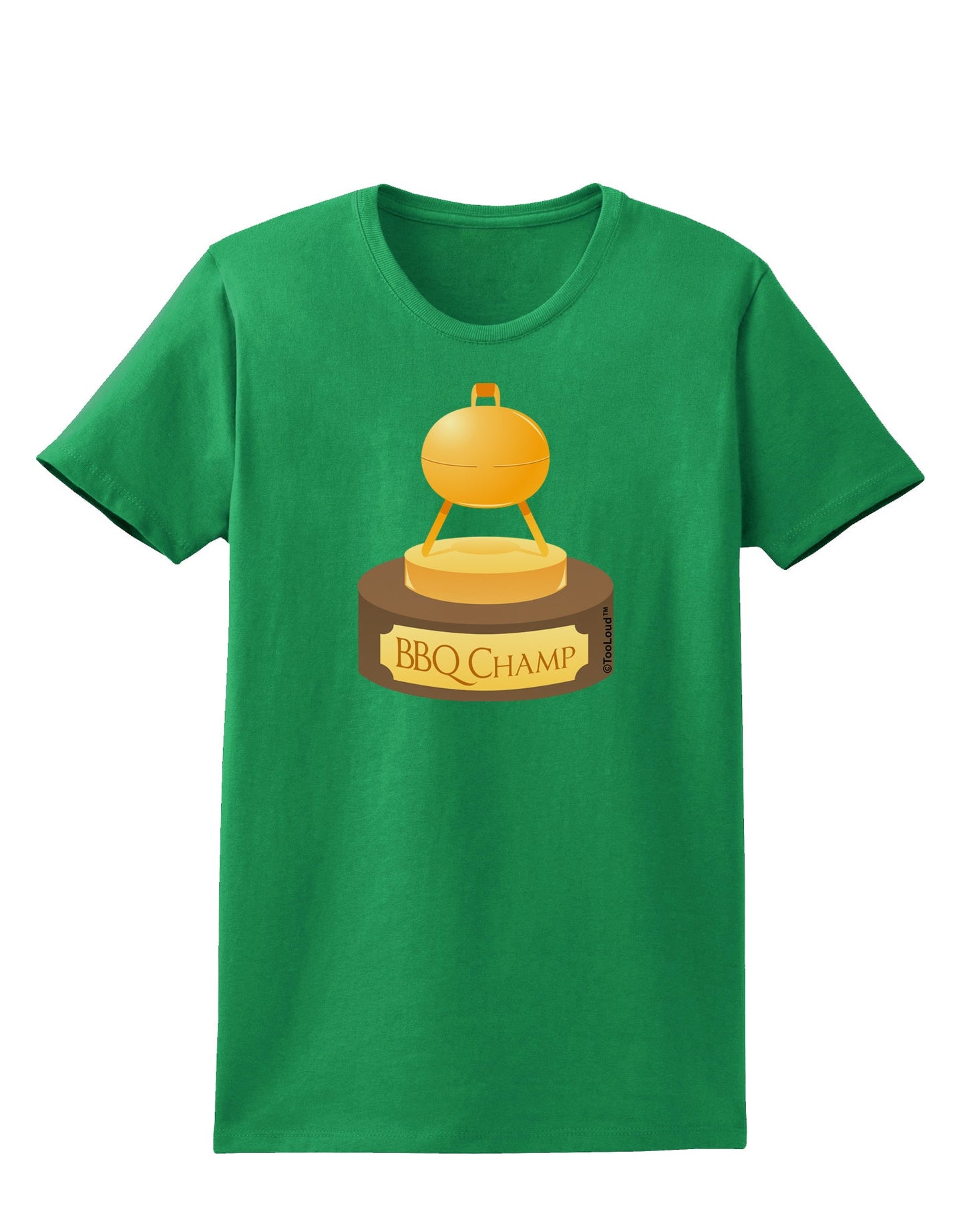 BBQ Champ - Golden Grill Trophy Womens Dark T-Shirt by TooLoud-Womens T-Shirt-TooLoud-Kelly-Green-X-Small-Davson Sales
