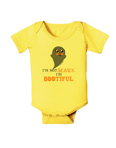 BOOtiful Ghost Orange Baby Romper Bodysuit-Baby Romper-TooLoud-Yellow-18-Months-Davson Sales