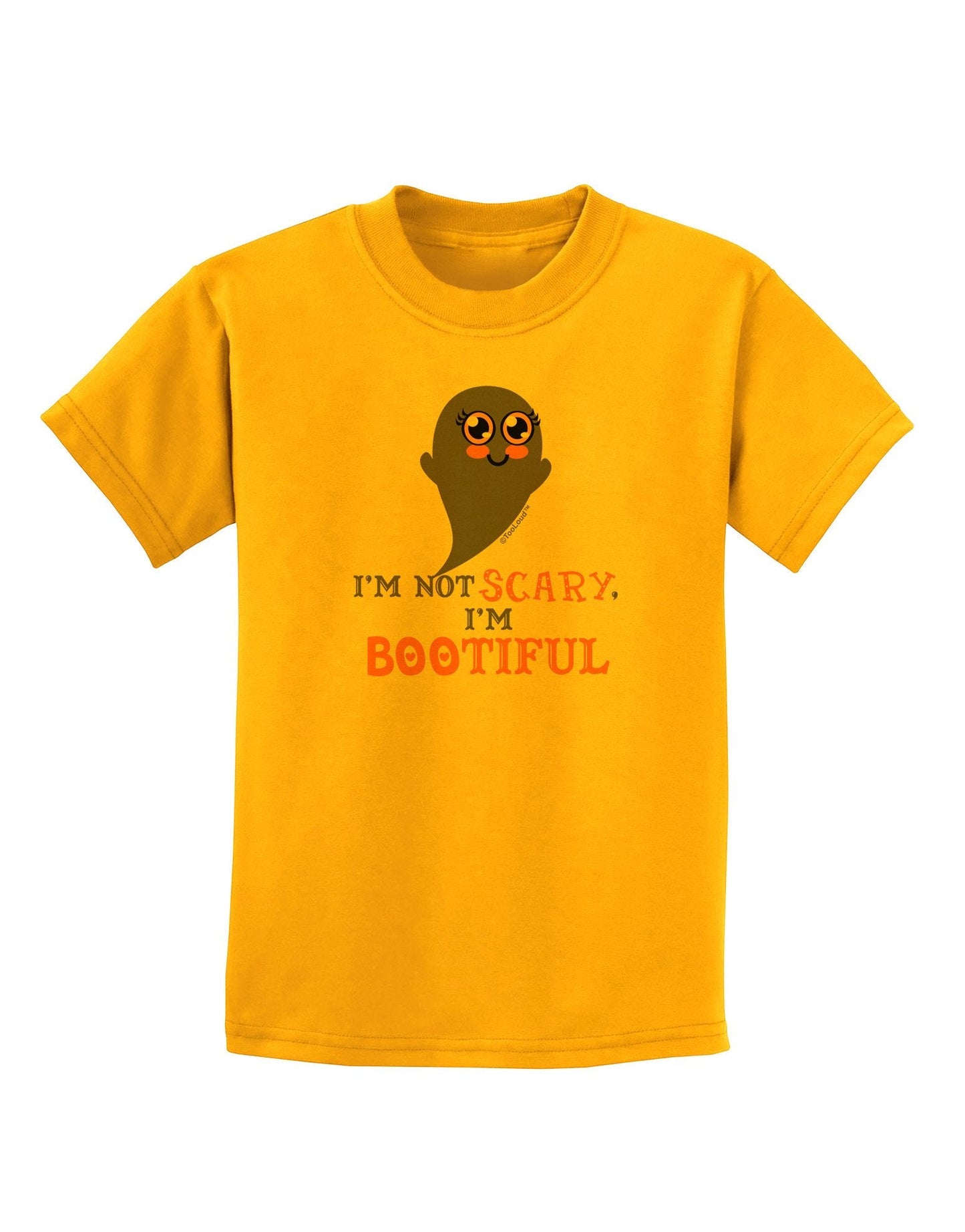 BOOtiful Ghost Orange Childrens T-Shirt-Childrens T-Shirt-TooLoud-Gold-X-Large-Davson Sales