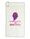 BOOtiful Ghost Purple Micro Terry Gromet Golf Towel 16 x 25 inch-Golf Towel-TooLoud-White-Davson Sales